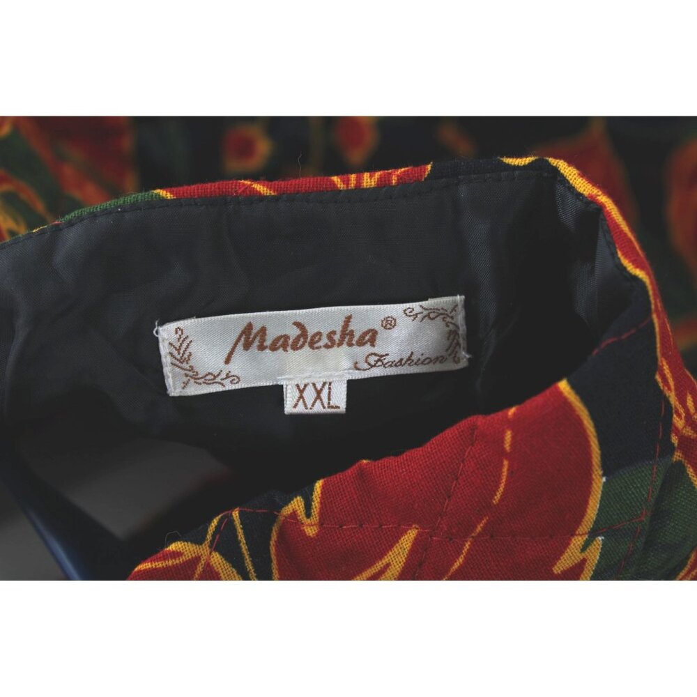 Madesha Fashion Quilted Asian Coat Red Black Floral Frog Closure 91343 - Picture 6 of 6